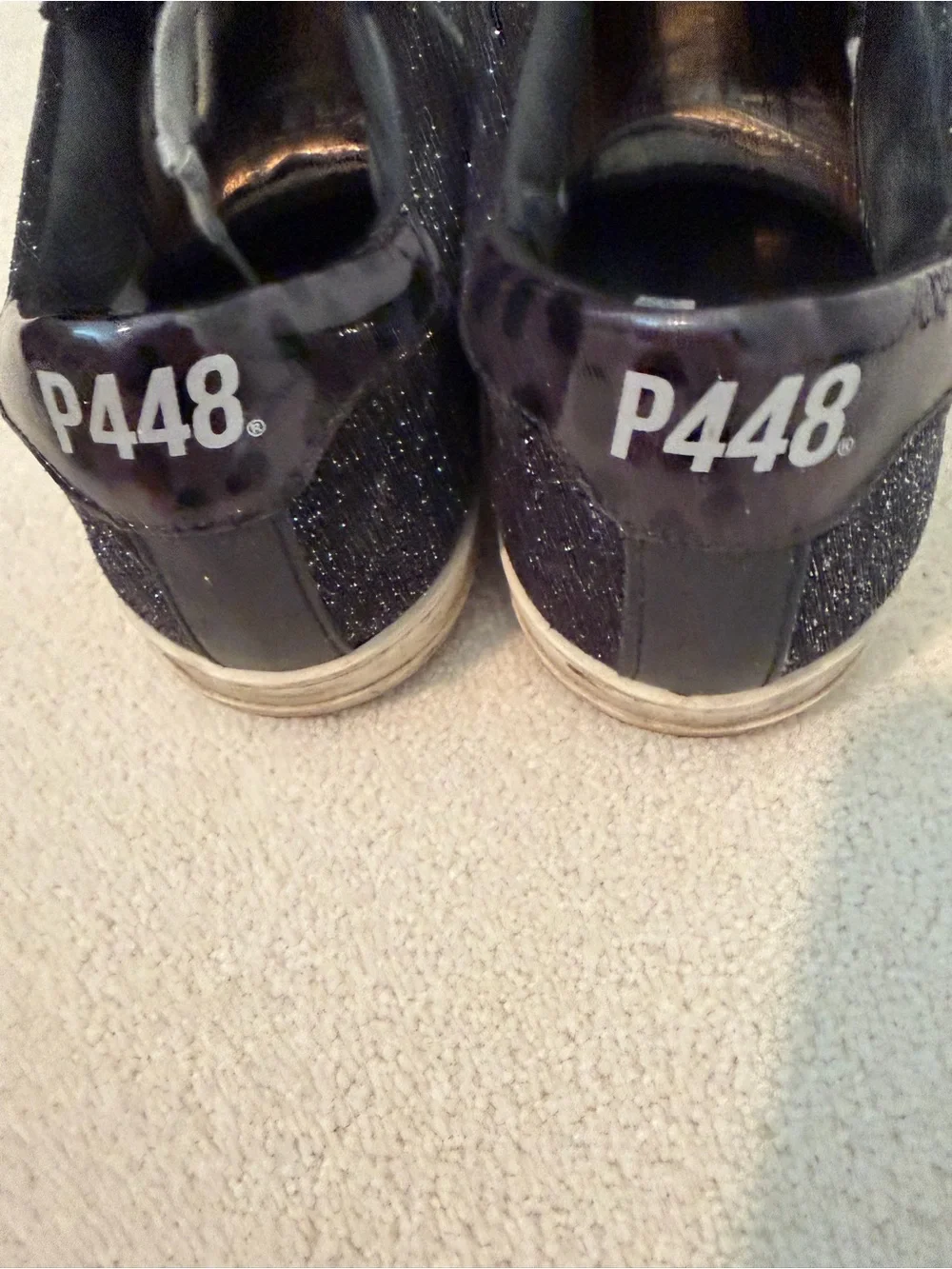 P448 Women’s Black Glitter Low-Top Sneakers